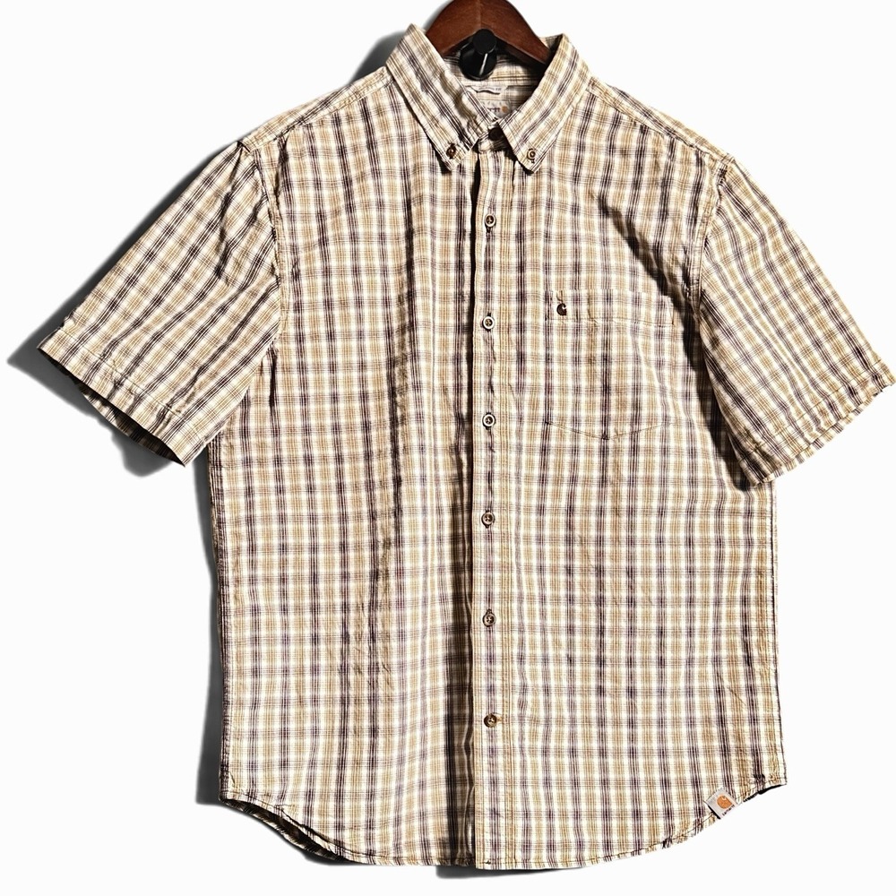 Carhartt L Men's Tan Short‎ Sleeved Shirt
